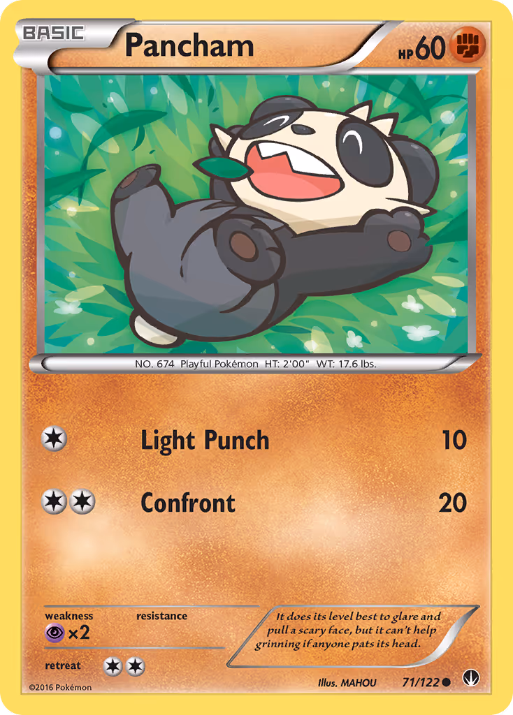 Pancham 71/122 Pokemon card