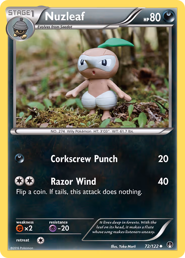 Nuzleaf 72/122 Pokemon card