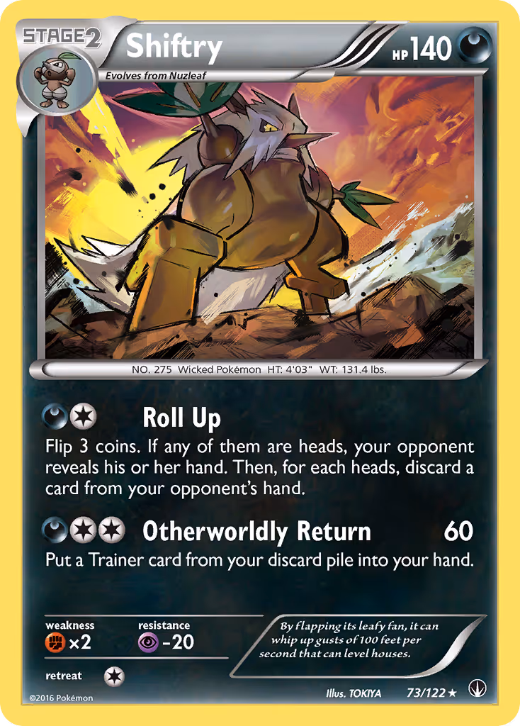 Shiftry 73/122 Pokemon card