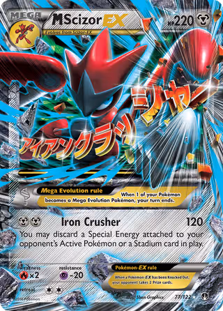 M Scizor EX 77/122 Pokemon card