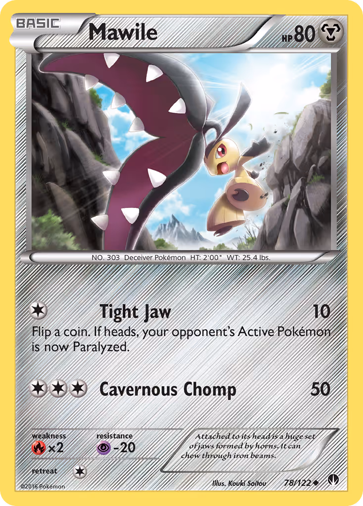 Mawile 78/122 Pokemon card
