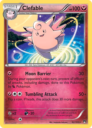 Clefable 82/122 Pokemon card