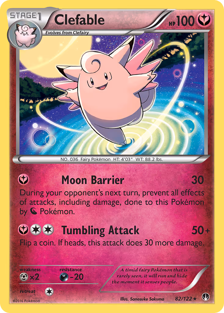 Clefable 82/122 Pokemon card