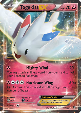 Togekiss EX 83/122 Pokemon card