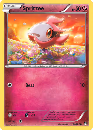Spritzee 84/122 Pokemon card