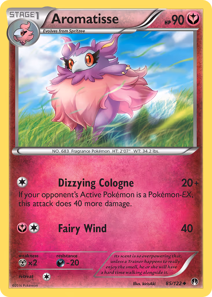 Aromatisse 85/122 Pokemon card