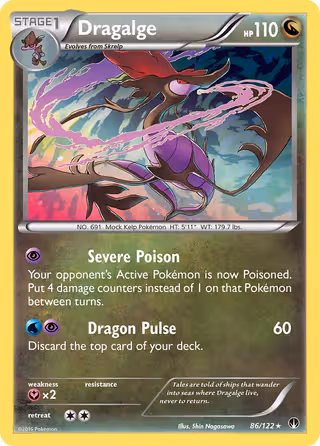 Dragalge 86/122 Pokemon card