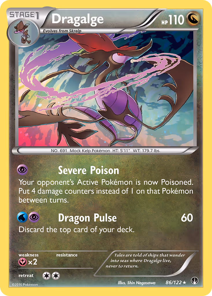 Dragalge 86/122 Pokemon card