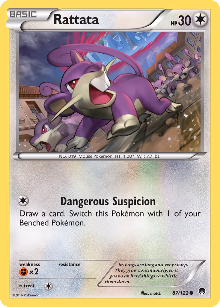 Rattata 87/122 Pokemon card
