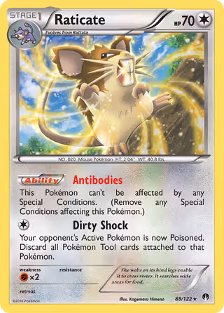 Raticate 88/122 Pokemon card