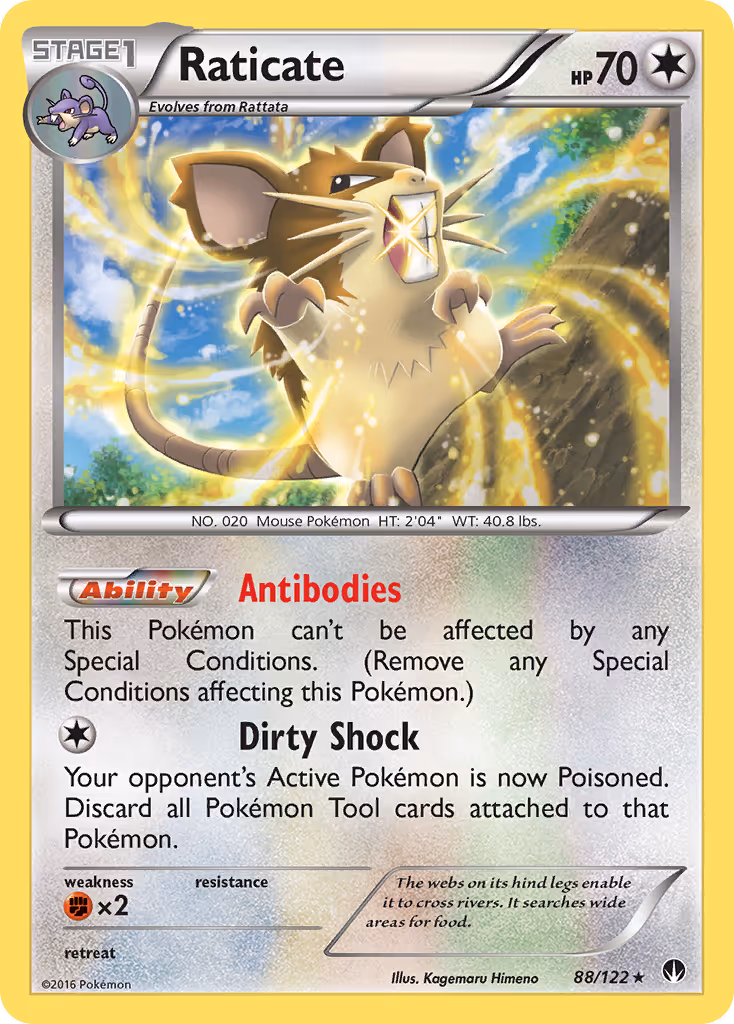 Raticate 88/122 Pokemon card