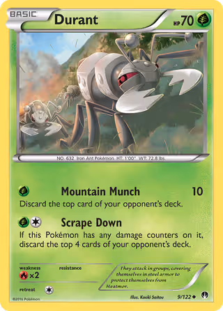Durant 9/122 Pokemon card