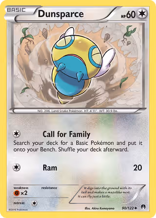Dunsparce 90/122 Pokemon card