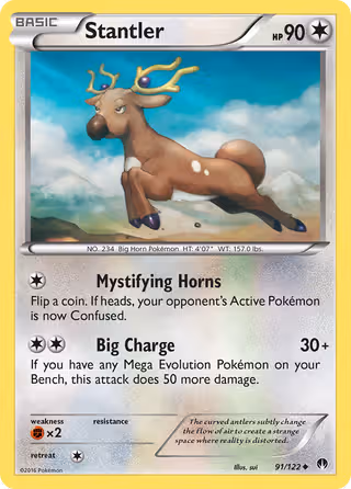 Stantler 91/122 Pokemon card