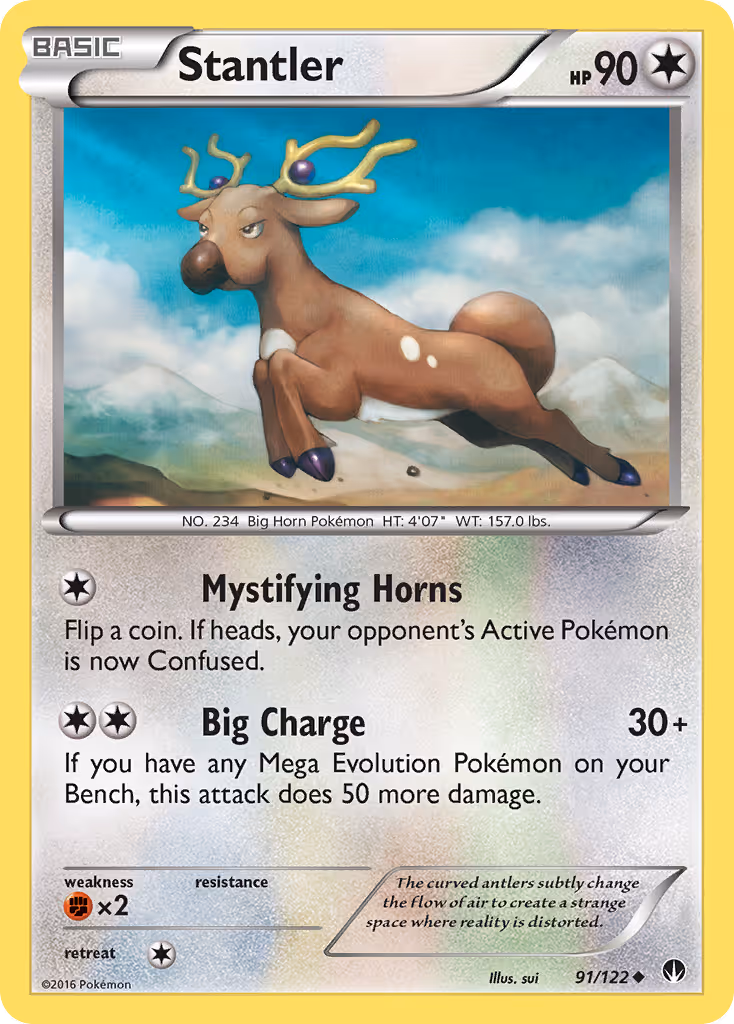 Stantler 91/122 Pokemon card