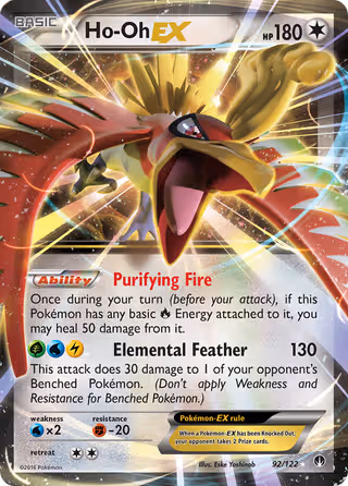 Ho-Oh EX 92/122 Pokemon card