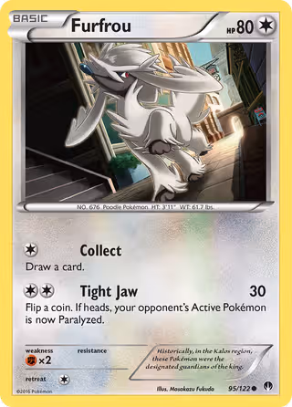 Furfrou 95/122 Pokemon card