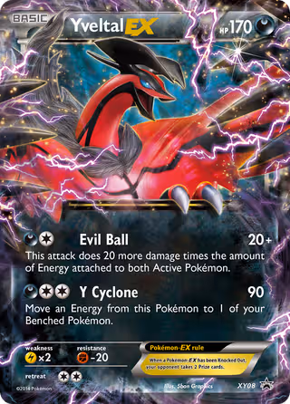 Yveltal EX XY08 Pokemon card