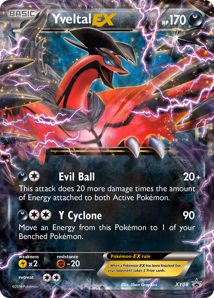 Yveltal EX XY08 Pokemon card
