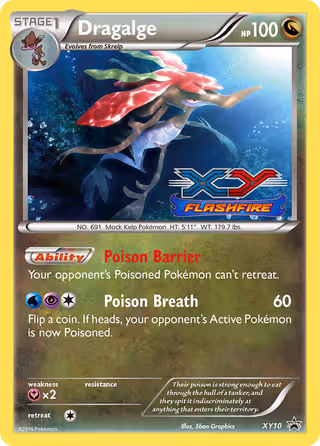 Dragalge XY10 Pokemon card