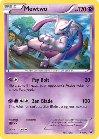 Mewtwo XY100 Pokemon card