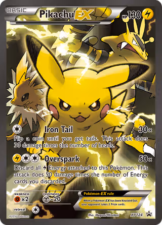 Pikachu EX XY124 Pokemon card