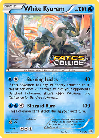 White Kyurem XY128 Pokemon card