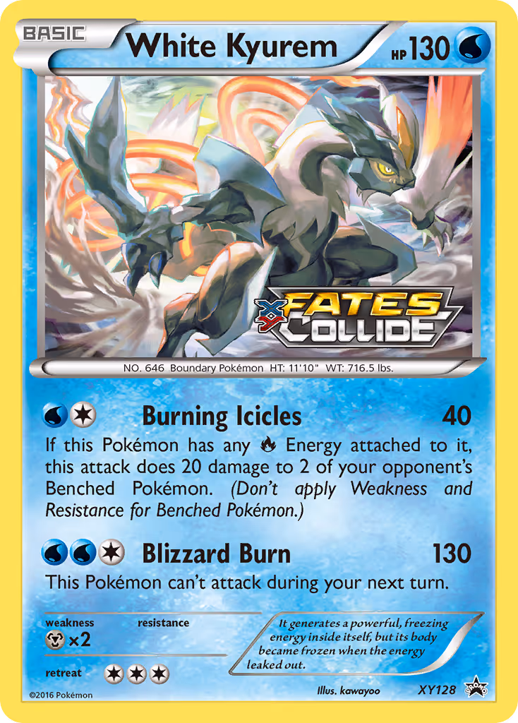 White Kyurem XY128 Pokemon card