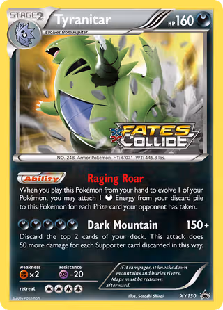 Tyranitar XY130 Pokemon card
