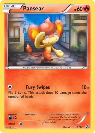 Pansear XY131 Pokemon card