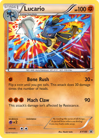 Lucario XY140 Pokemon card