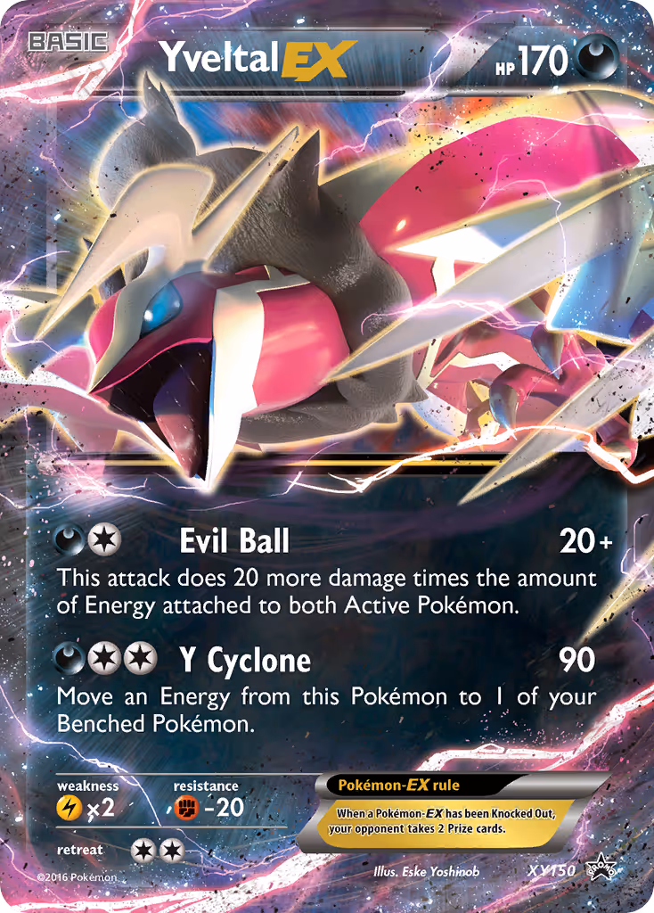 Yveltal EX XY150 Pokemon card