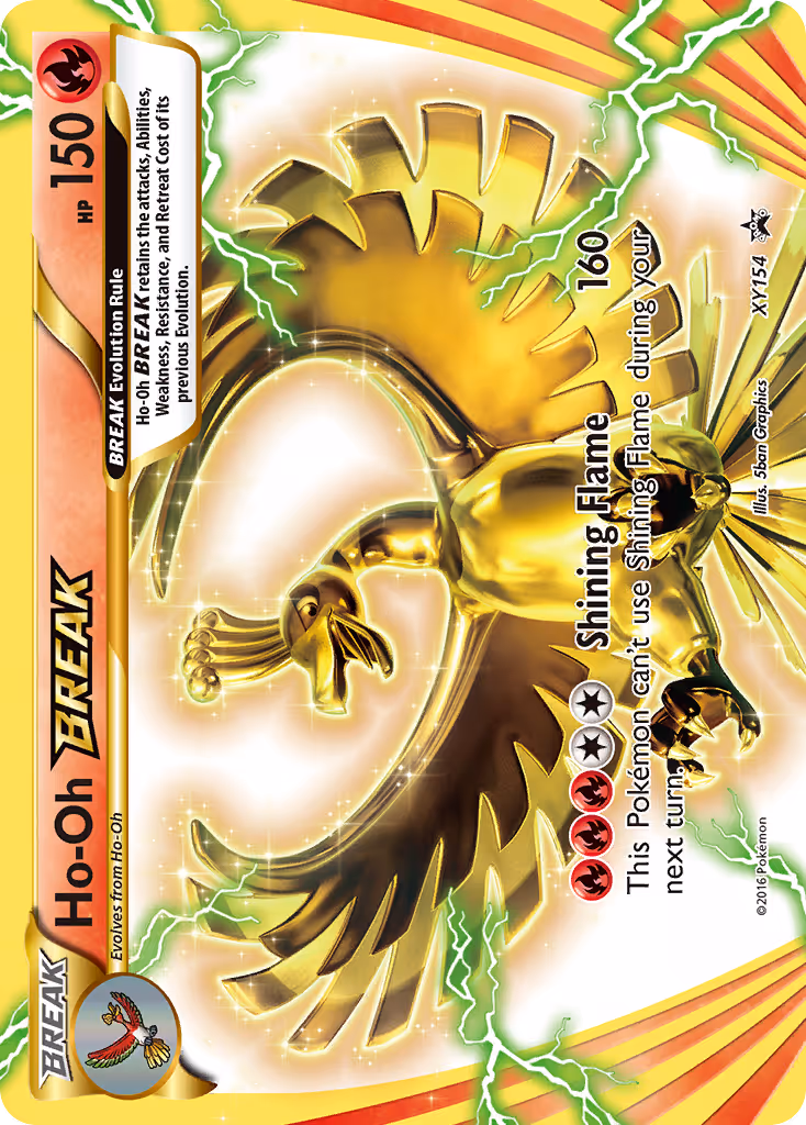 Ho-Oh BREAK XY154 Pokemon card