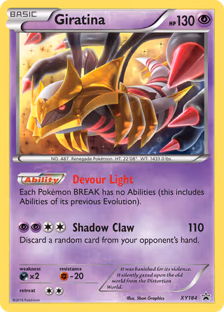 Giratina XY184 Pokemon card