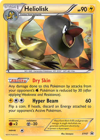 Heliolisk XY47 Pokemon card
