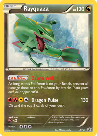 Rayquaza XY64 Pokemon card