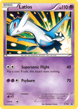Latios XY65 Pokemon card