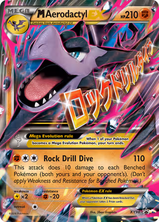 M Aerodactyl EX XY98 Pokemon card